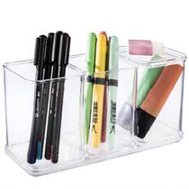 Kit Organizador acrílico para acessórios utensílios cozinha escritório lápis caneta pincel maquiagem - Plasútil