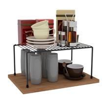 Kit Organizador Aramado Prateleira Xícara Prato Aço Luxo 4un