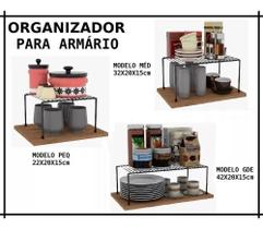 Kit Organizador Armário Cozinha Prateleira Aramado Aço 3 Un - DICARLO