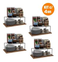 Kit Organizador Armário Cozinha Prateleira Luxo 4un Grande 42CM