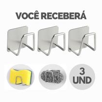 Kit Organizador Cozinha Suporte Porta Esponja Bucha Inox P/ Pia - Escolha Seu Kit