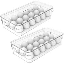 Kit Organizador de 18 Ovos C/ 2 Unidades Clear Fresh C/ Tampa Bandeja Porta Cesto Cozinha - Ou Kit Organizador de 18 Ovos C/ 2 Unidades Clear Fresh C/ Tampa Bandeja Porta Cesto Cozinha - Ou