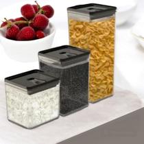 Kit Organizador de Alimentos Conjunto Hermético Dubai 5 Litros Sortidos Porta Mantimentos 3 Potes