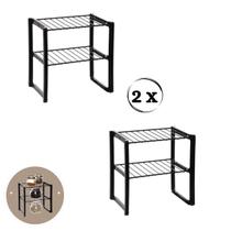 Kit Organizador de Armário Cozinha Prateleiras Rack 2pcs - METALTRU