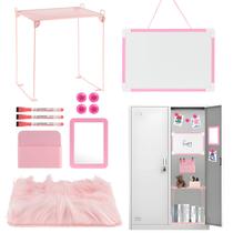 Kit organizador de armários Hlimior, 12 peças, prateleira magnética rosa