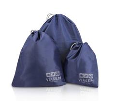 Kit Organizador De Bagagem com 3 Peças ul - Jacki Design