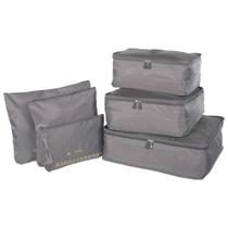 Kit Organizador De Bagagem Polo King 6 Peças Cinza Kit Organizador De Bagagem Polo King 6 Peças Cinza