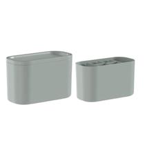 Kit Organizador de Bancada Lixeira Basculante 1L e Porta Maquiagem C/ Divisórias Kit Organizador de Bancada Lixeira Basculante 1L e Porta Maquiagem C/ Divisórias