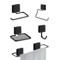 Kit Organizador de Banheiro Adesivo Fixare Preto 10071E Kit Organizador de Banheiro Adesivo Fixare Preto 10071E