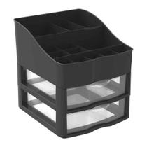 Kit Organizador De Cosméticos E Maquiagem Preto C/2 Gavetas Nitron Kit Organizador De Cosméticos E Maquiagem Preto C/2 Gavetas Nitron