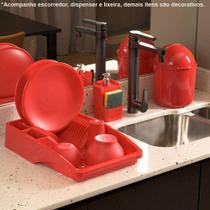 Kit Organizador de Cozinha Pia Bonita 3pc com Escorredor, Lixeira e Dispenser de Detergente UZ1900 UZ Utilidades