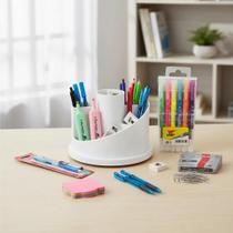 Kit Organizador De Escritório Papelaria Canetas Marca Texto Borrachas Clips