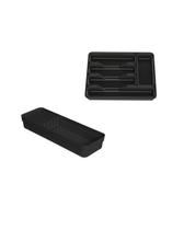 Kit organizador de gavetas porta talheres+porta facas preto Kit organizador de gavetas porta talheres+porta facas preto