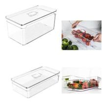 Kit Organizador De Geladeira Porta Frutas Legumes Empilhável