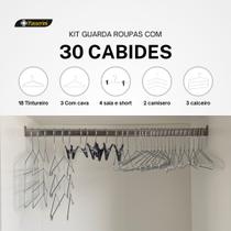 Kit Organizador de Guarda-Roupa com 30 Cabides - Economize Espaço e Organize suas Roupas