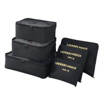 Kit Organizador de Mala, 6 Peças, Bolsa Organizadora para Viagem, Saco Organizador Viagem