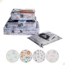 Kit Organizador De Mala Bebê Infantil Impermeável Com Zíper