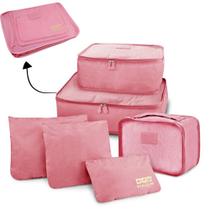 Kit Organizador de Mala para Viagem Jacki Design Poliéster 6 Peças