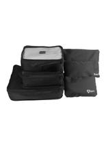 Kit Organizador De Mala Para Viagem Preto 6 Peças Quati Travel - Qko-06