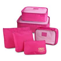 Kit Organizador de Malas 6 Peças Pink Jacki Design