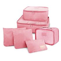 Kit Organizador de Malas 6 Peças - Rosa - Jacki Design