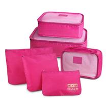 Kit Organizador de Malas 6 Peças - Rosa Pink - Jacki Design