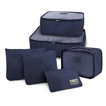 Kit Organizador de Malas de 6 Peças Preto Jacki Design