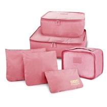 Kit Organizador de Malas de 6 Peças Rosa Jacki Design