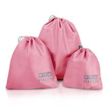 Kit Organizador de Malas para Viagem 3 Peças Jacki Design Rosa Kit Organizador de Malas para Viagem 3 Peças Jacki Design Rosa