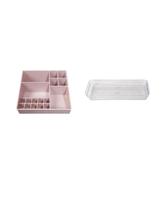 Kit organizador de maquiagem rosa+ organizador multiuso Kit organizador de maquiagem rosa+ organizador multiuso