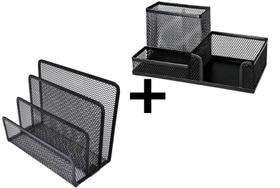 Kit Organizador de Mesa de Escritório 2 Peças Porta Treco Lápis Caneta Carta Bloco Clipe Kit Organizador de Mesa de Escritório 2 Peças Porta Treco Lápis Caneta Carta Bloco Clipe
