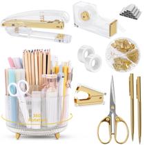 Kit Organizador de Mesa SKYDUE Gold para Escritório Kit Organizador de Mesa SKYDUE Gold para Escritório