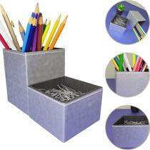 Kit Organizador De Mesa Suporte Porta Canetas Lápis Papel Clips Lembrete Treco Escritório Aramado - Apparatos