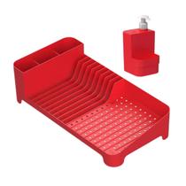 Kit Organizador de Pia Bancada Cozinha 2pcs Conjunto Escorredor Louças Dosador Porta Detergente Kit Organizador de Pia Bancada Cozinha 2pcs Conjunto Escorredor Louças Dosador Porta Detergente