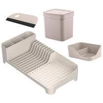 Kit Organizador De Pia Bancada Cozinha 4Pcs - Vermelho