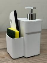 Kit Organizador de Pia Cozinha 2 em 1 Porta Detergente com Suporte para Esponja e Utensílios Dispenser Sabão Kit Organizador de Pia Cozinha 2 em 1 Porta Detergente com Suporte para Esponja e Utensílios Dispenser Sabão