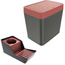 Kit Organizador De Pia Detergente Esponja + Lixeira 5 Litros - Chumbo Crippa Kit Organizador De Pia Detergente Esponja + Lixeira 5 Litros - Chumbo Crippa