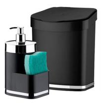 Kit Organizador De Pia Dispenser Detergente Liquido E Lixeira 2,5L Cozinha Bancada Kit Organizador De Pia Dispenser Detergente Liquido E Lixeira 2,5L Cozinha Bancada