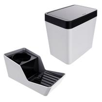 Kit Organizador De Pia Esponja Detergente + Lixeira 5 Litros - Branco Crippa