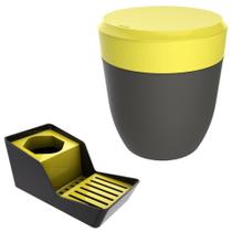 Kit Organizador De Pia Porta Detergente + Lixeira 2,5 Litros Cozinha - Crippa Kit Organizador De Pia Porta Detergente + Lixeira 2,5 Litros Cozinha - Crippa