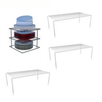 Kit Organizador De Pratos + 3un Prateleira Grande Reforçado Kit Organizador De Pratos + 3un Prateleira Grande Reforçado