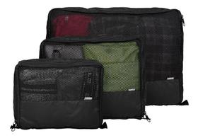 Kit Organizador De Roupas Mesh Trio Curtlo Preto