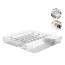 Kit Organizador de Talheres e Facas Gaveta Cozinha Porta Talher Bandeja Separador Divisórias