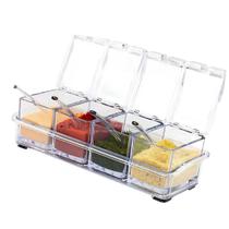 Kit Organizador de Temperos 4 Potes Acrílico com Colheres -