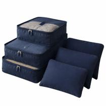 Kit Organizador De Viagem Para Mala Com 6 Peças E Zíper Reforçado