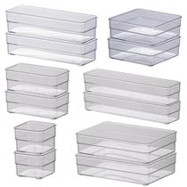 Kit Organizador Diamond Paramount 12 Peças Transparente, Prático e Elegante para Qualquer Espaço