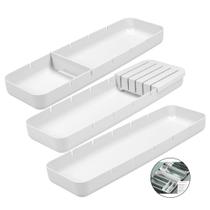 Kit Organizador Gaveta Com Divisória + Suporte Talheres Sem Divisória + Porta Facas Cozinha - Coza