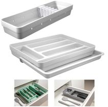 Kit Organizador Gavetas Talheres C/ Extensor Porta Talher Facas Cozinha Logic - Ou Kit Organizador Gavetas Talheres C/ Extensor Porta Talher Facas Cozinha Logic - Ou