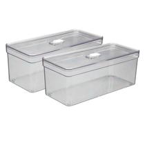 Kit Organizador Grande Retangular Porta Alimentos Frutas 2 UN Kit Organizador Grande Retangular Porta Alimentos Frutas 2 UN