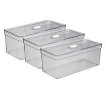 Kit Organizador Grande Retangular Porta Alimentos Frutas 3 UN
